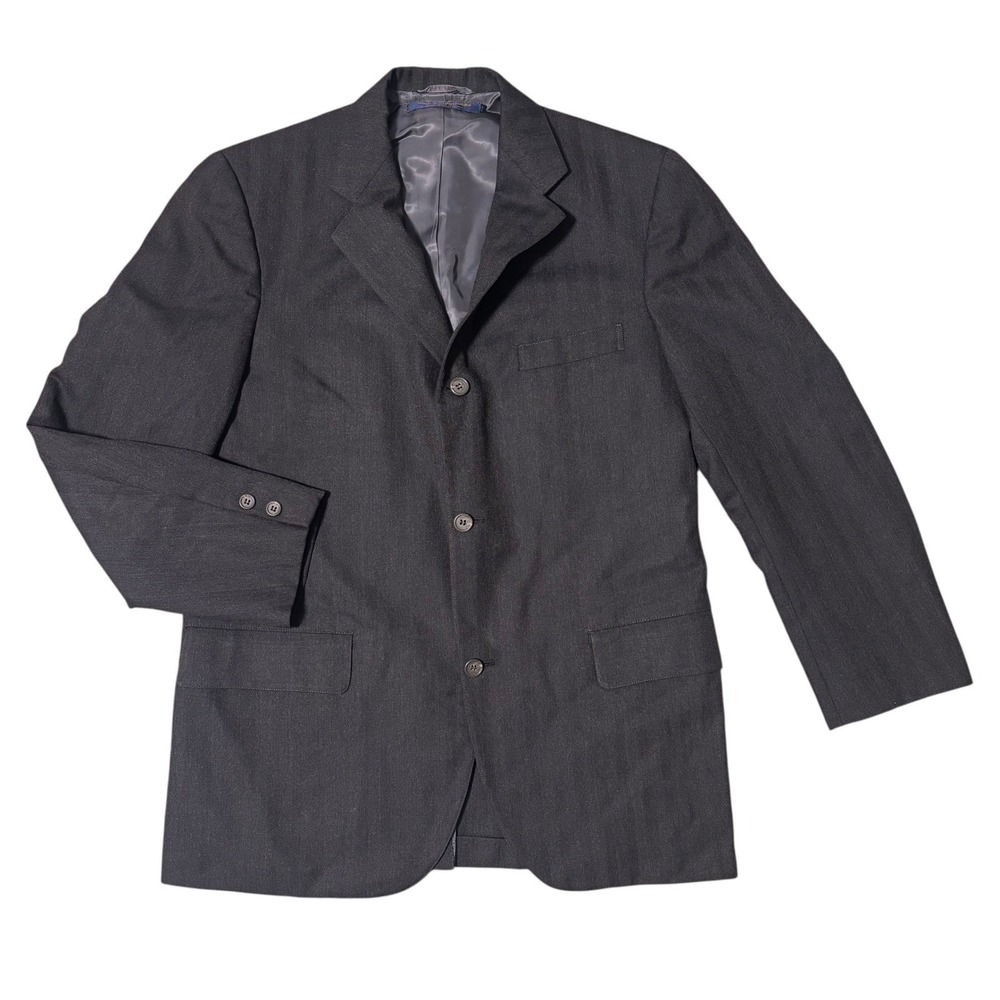Brooks Brothers Mens wool Black Herringbone Blazer‎ Suit Jacket Business sz 39R